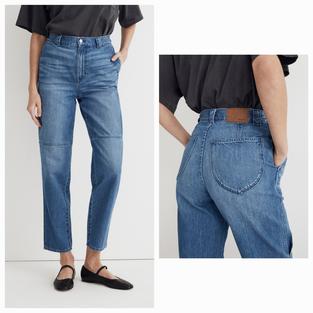 Madewell High Rise Tapered Jeans Ventnor Wash‎ Pleat Edition Size 24 Ankle Crop